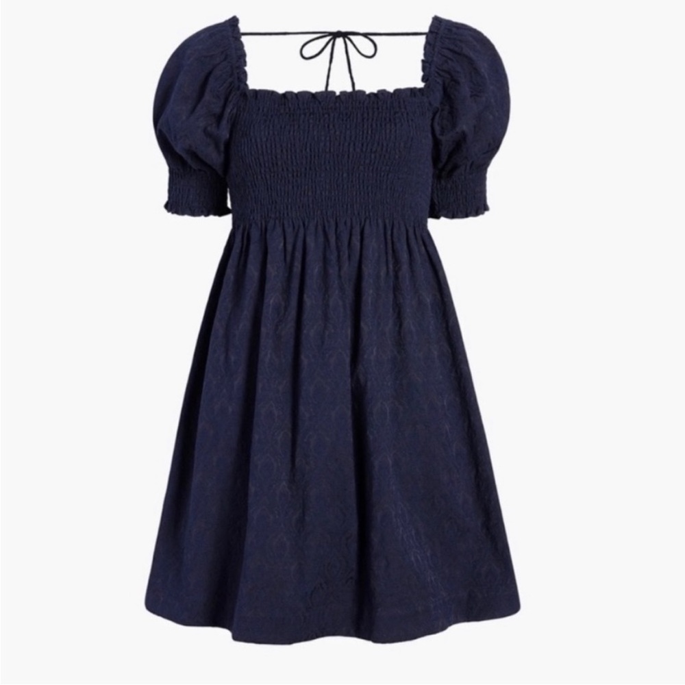 Hill House Home Navy Brocade Athena Nap Dress Size Large